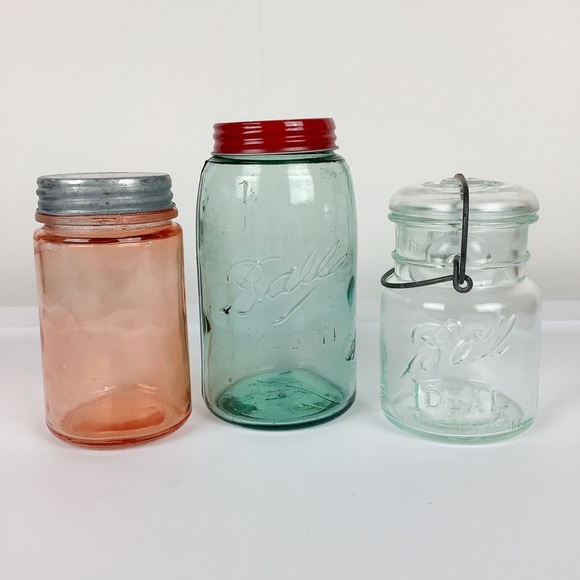 Ball Other - Vintage Ball Canning Pastel Glass Storage Jars